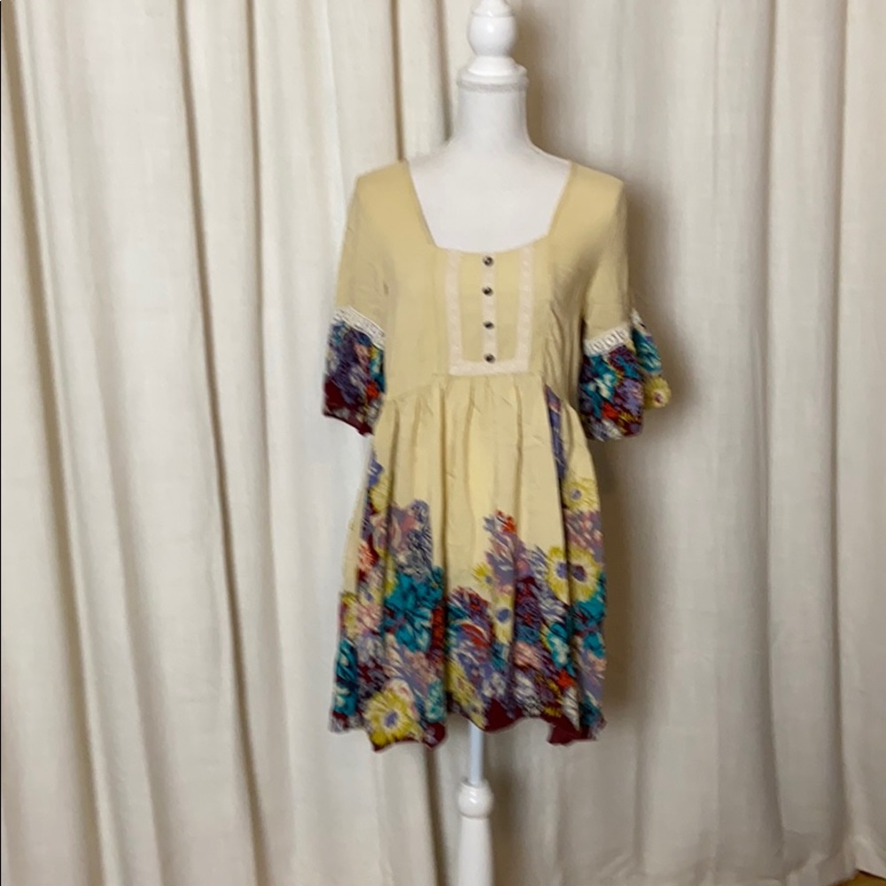 Umgee Yellow Floral Boho Top